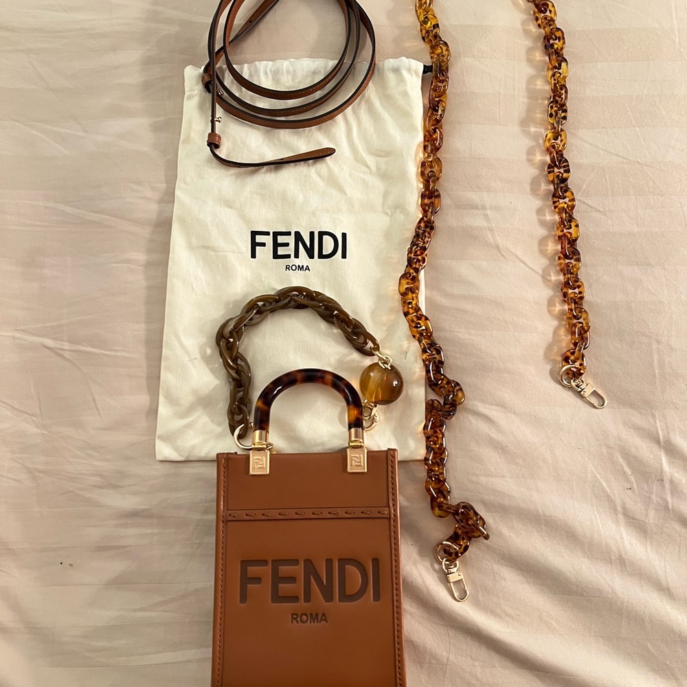 Fendi Brown Leather Crossbody Bag